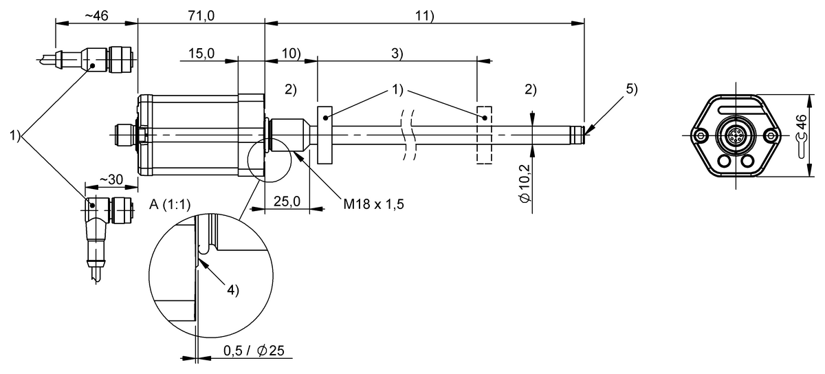 Magnetostrictive linear position sensors in rod design