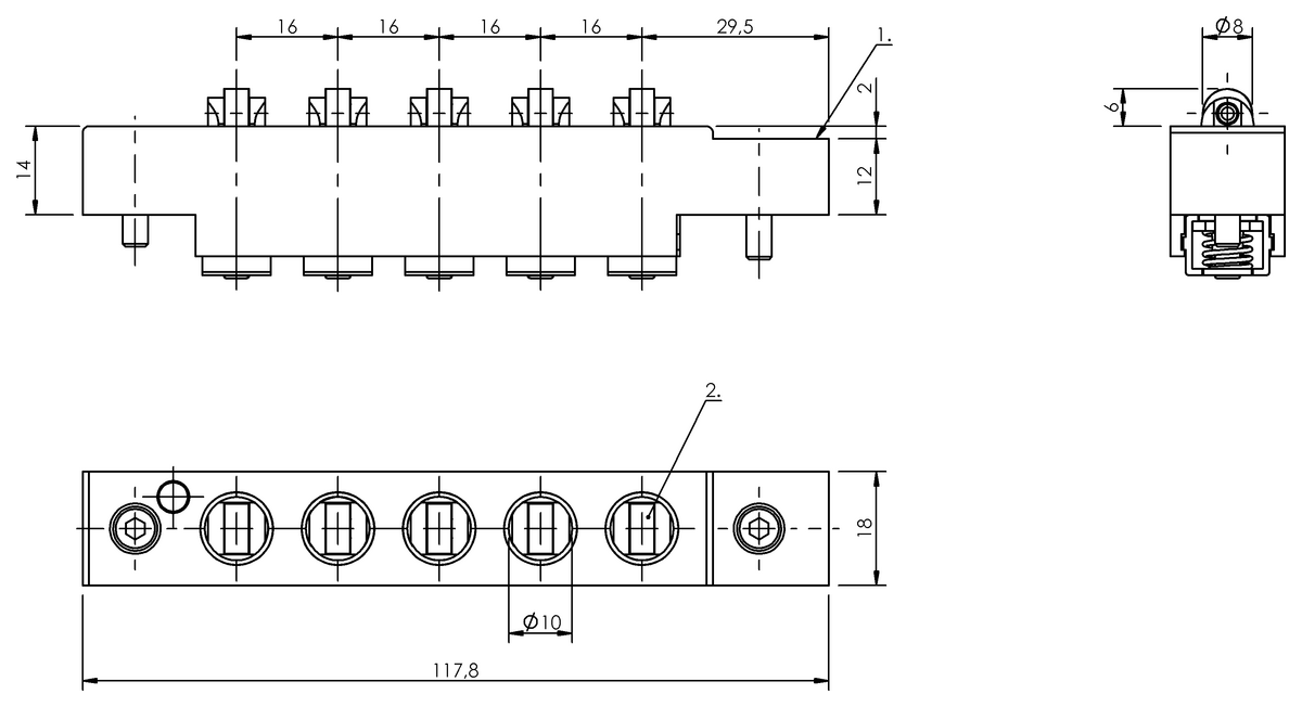 Camme e relativi listelli