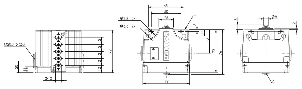 Mechanical multiple position limit switches