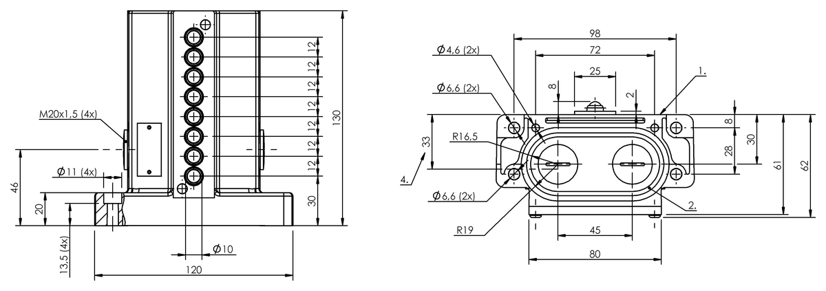 Mechanical multiple position limit switches