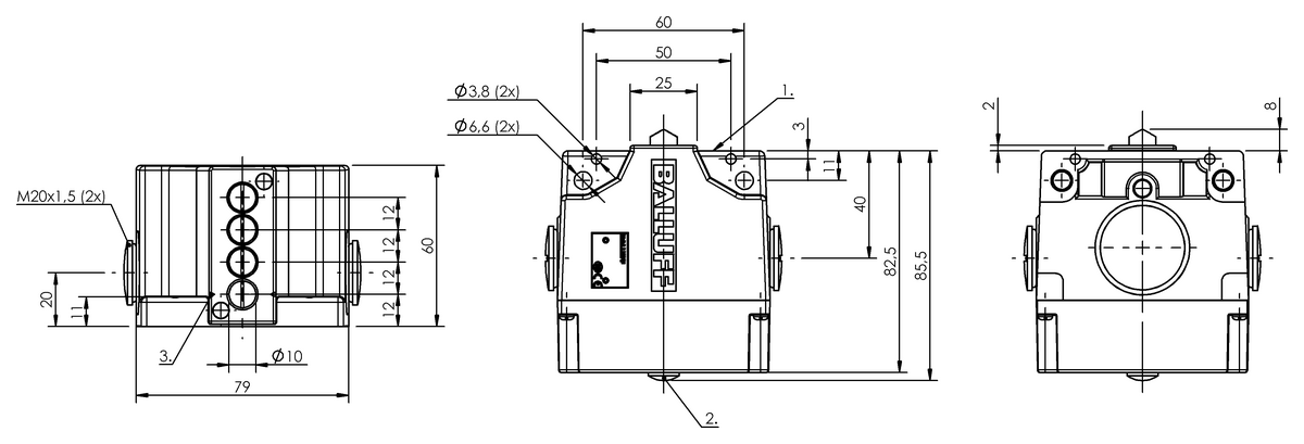 Mechanical multiple position limit switches with safety switch positions