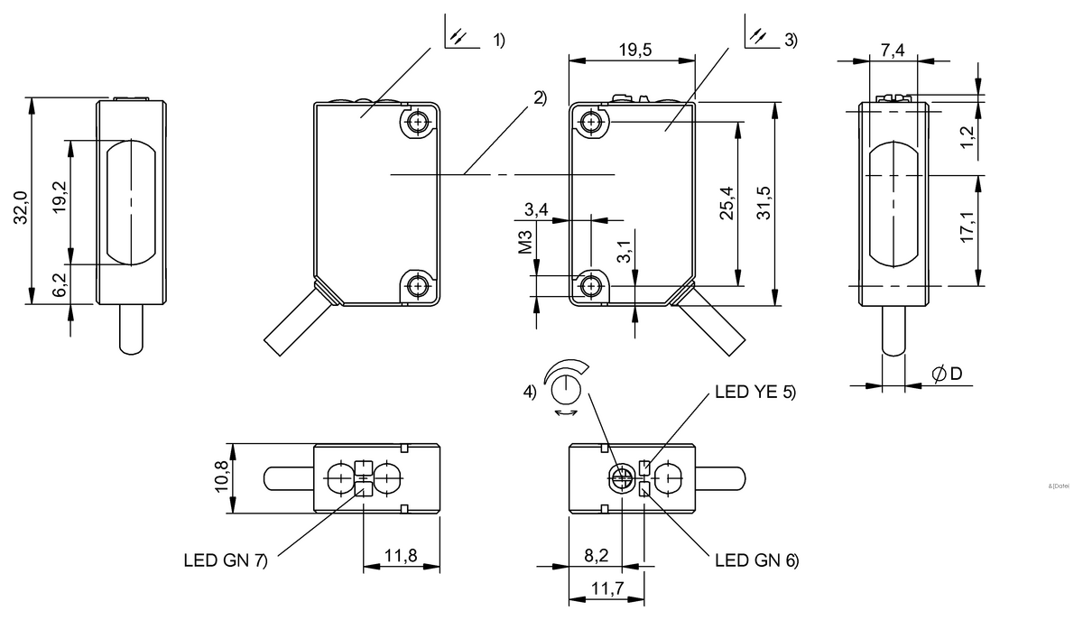 Sensor ótico de barreira