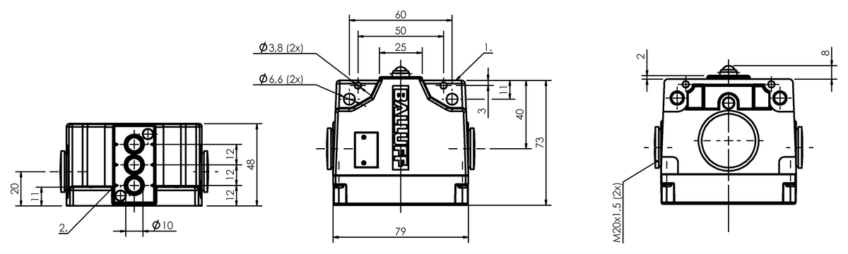 Mechanical multiple position limit switches with safety switch positions