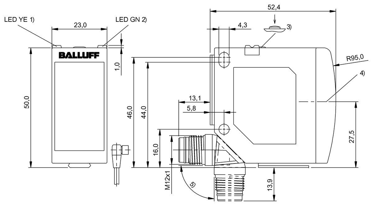 回帰反射型光電センサ