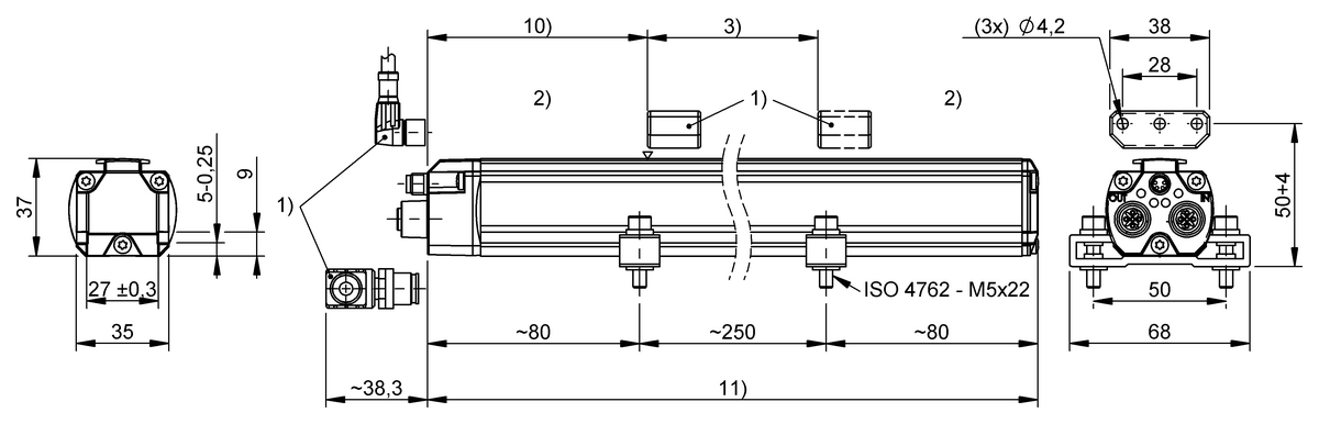 Magnetostrictive linear position sensors in profile design