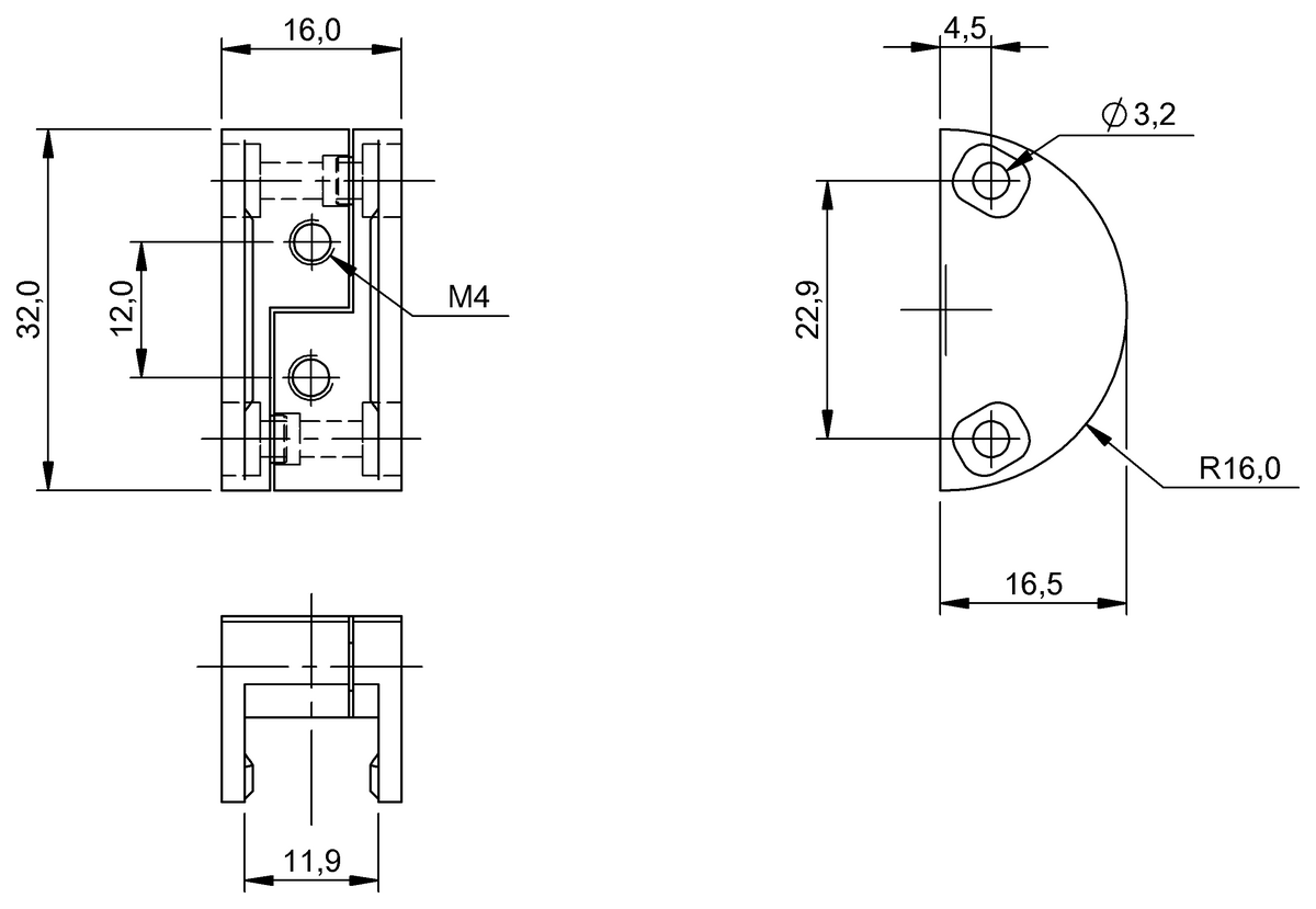 Haltewinkel für optoelektronische Sensoren