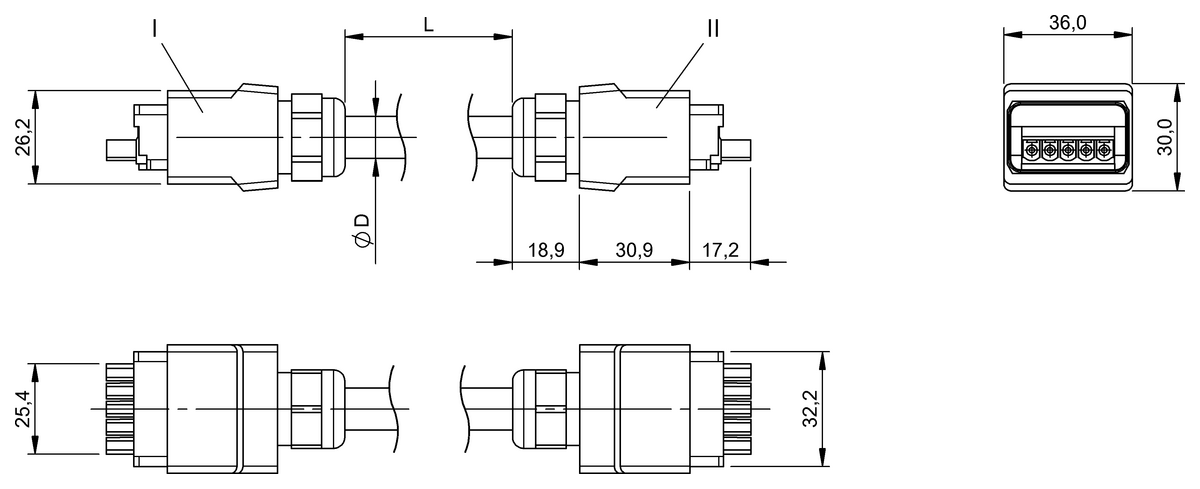 Double-ended cordsets