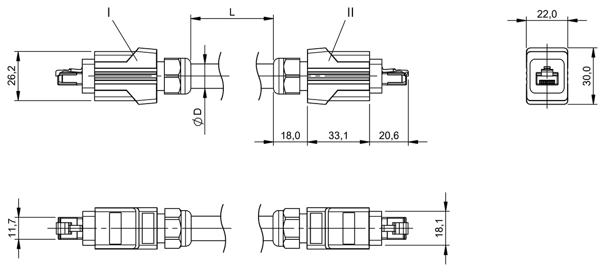 BCC0F4Z (BCC HA78-HA78-9D-334-PS54N2-100) Double-ended BCC0F4Z (BCC HA78-HA78-9D-334-PS54N2-100) Double-ended
