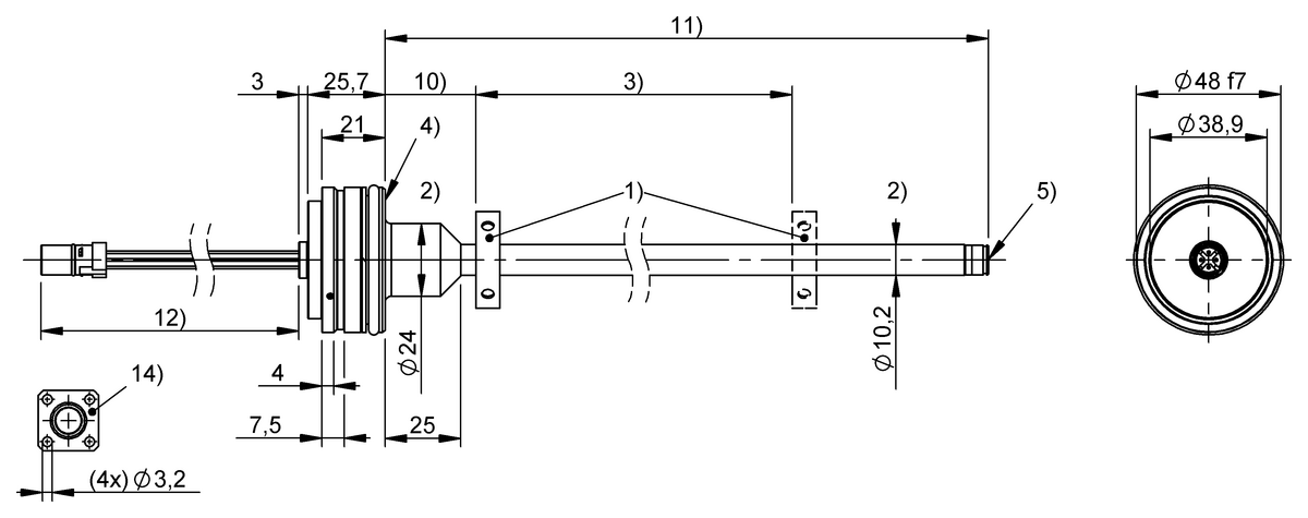 Magnetostrictive linear position sensors in rod design