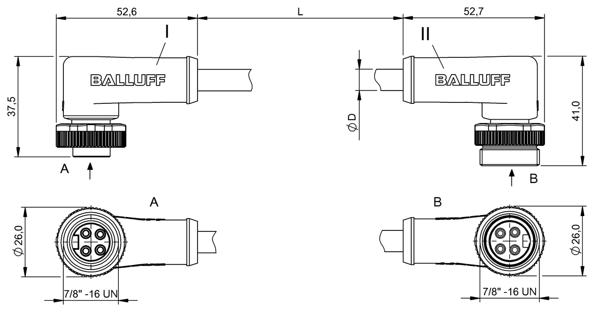 Double-ended cordsets