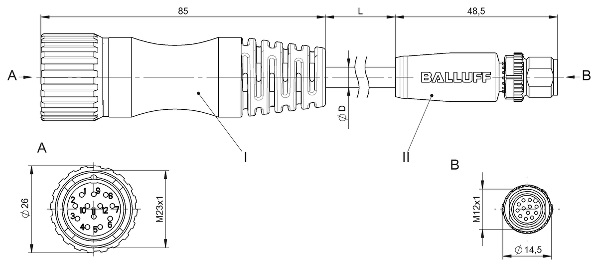 Double-ended cordsets