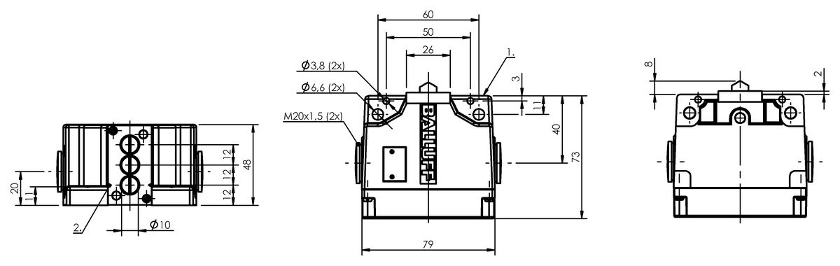 Mechanical multiple position limit switches with safety switch positions