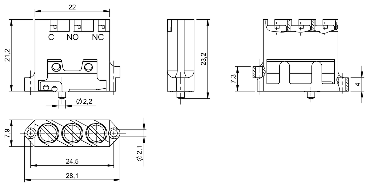 Mechanical single position limit switches