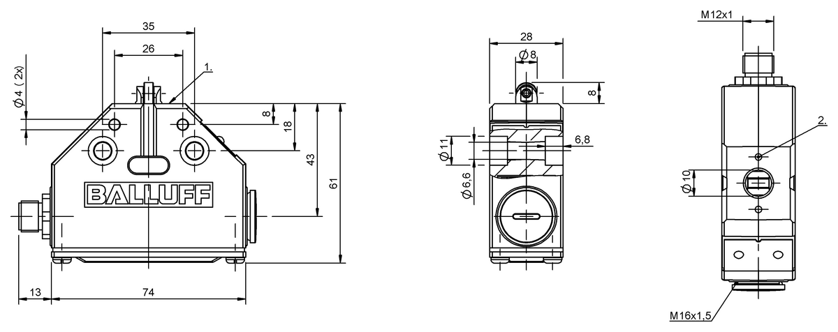 Mechanical single position limit switches with safety switch positions