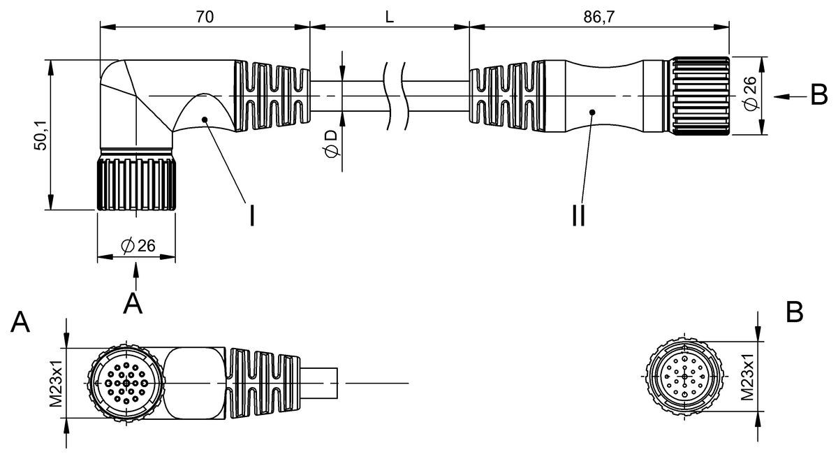 Double-ended cordsets