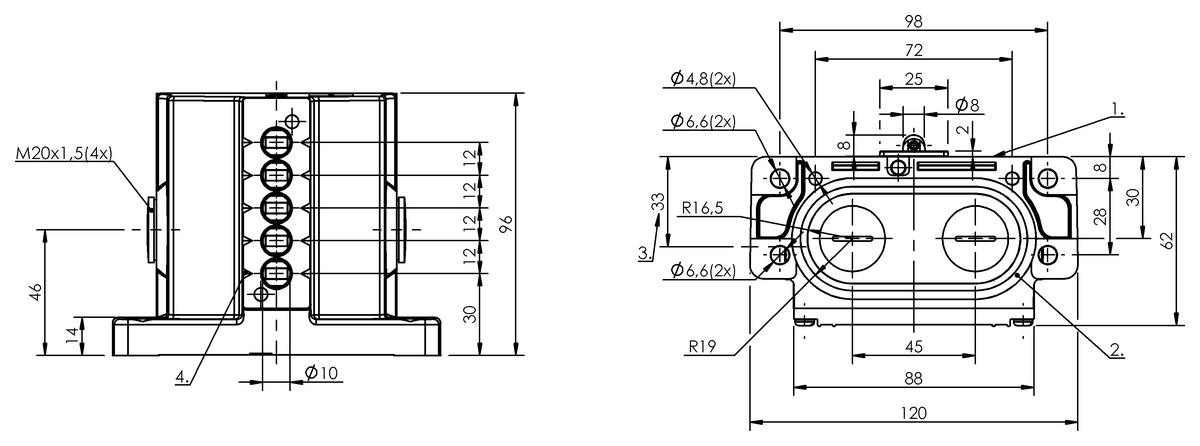Mechanical multiple position limit switches with safety switch positions