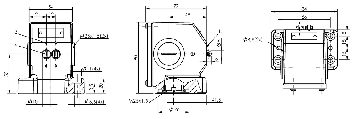 Mechanische Reihenpositionsschalter mit Sicherheitsschaltstellen