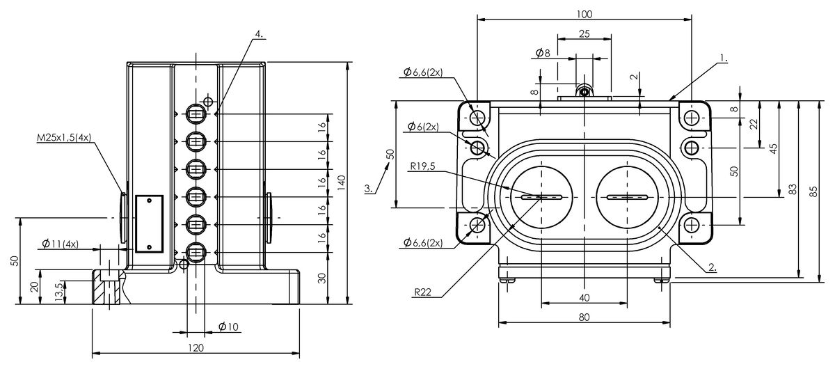 Interruttori di posizione meccanici multipli con punti di commutazione di sicurezza