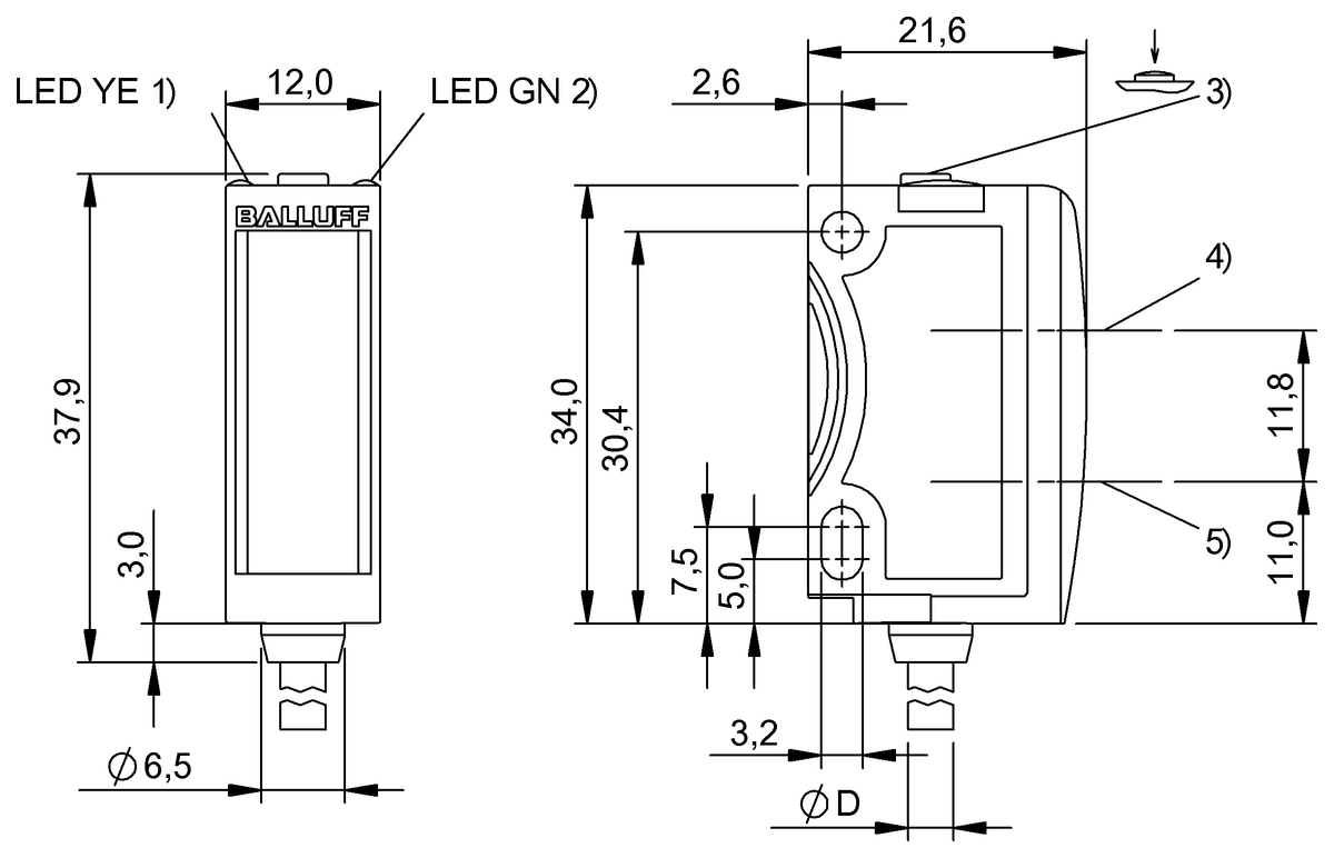 Photoelectric distance sensors