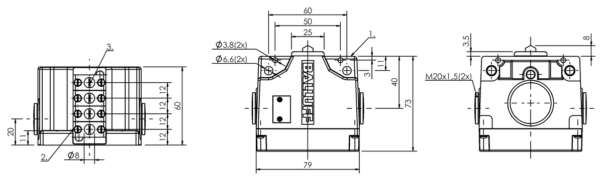 Mechanical multiple position limit switches with safety switch positions