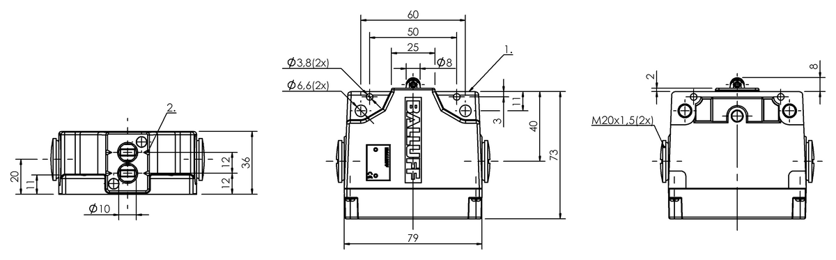 Mechanical multiple position limit switches with safety switch positions