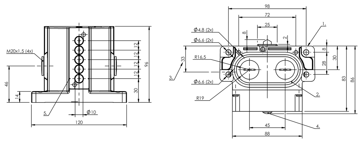 Mechanical multiple position limit switches with safety switch positions