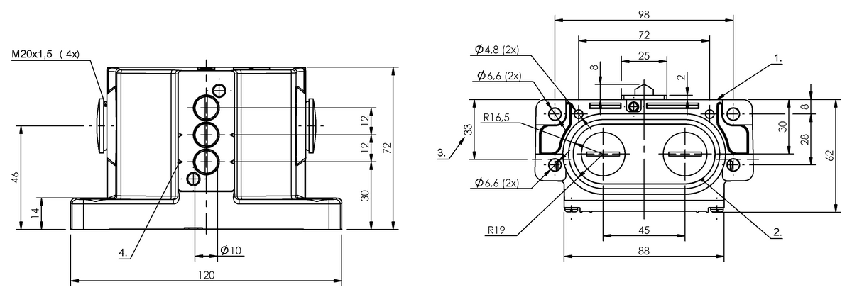 Mechanical multiple position limit switches with safety switch positions
