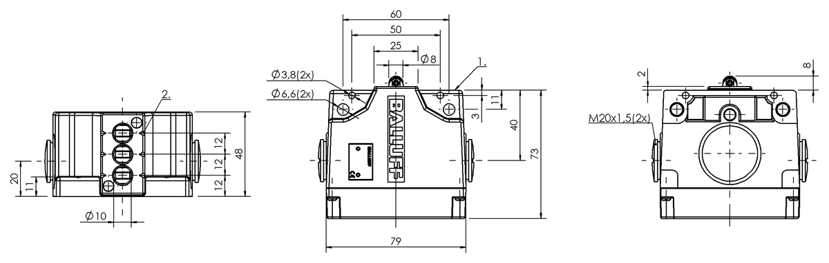 Mechanical multiple position limit switches with safety switch positions