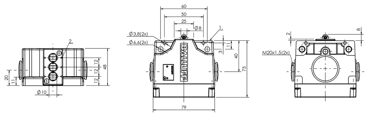 Finales de carrera mecánicos múltiples con puntos de conmutación de seguridad
