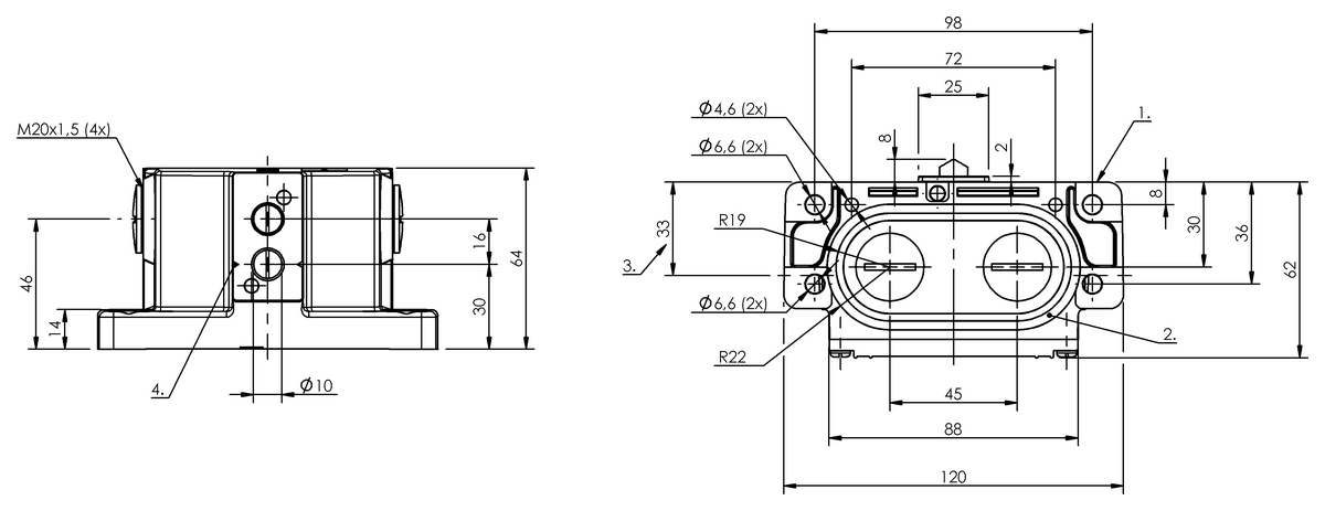 Mechanical multiple position limit switches with safety switch positions