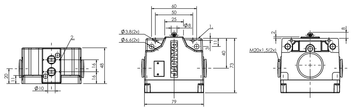 Mechanical multiple position limit switches with safety switch positions