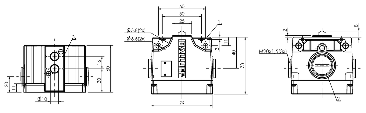 Mechanical multiple position limit switches with safety switch positions