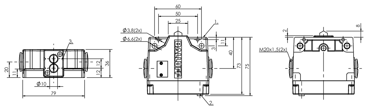 안전 스위치가 적용된 기계식 다중 포지션 리미트 스위치
