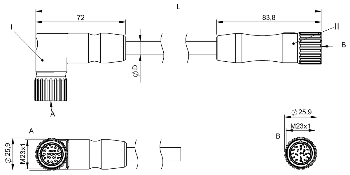 Double-ended cordsets