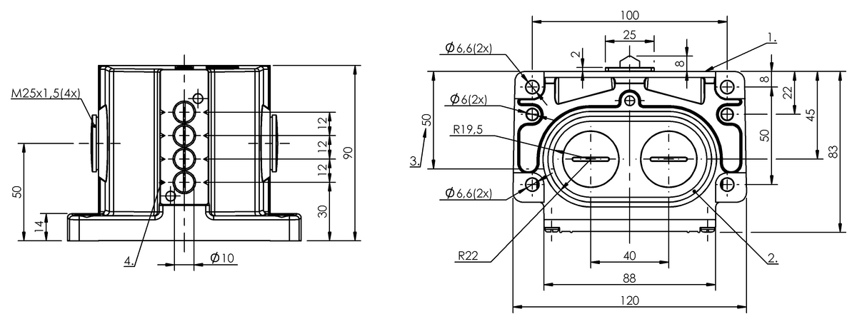 Mechanical multiple position limit switches with safety switch positions