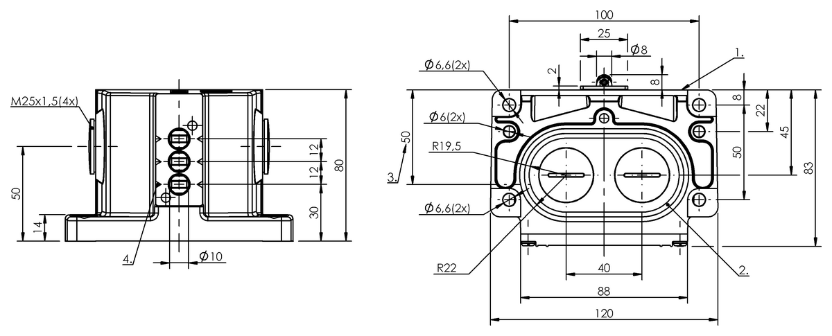 Interruttori di posizione meccanici multipli con punti di commutazione di sicurezza