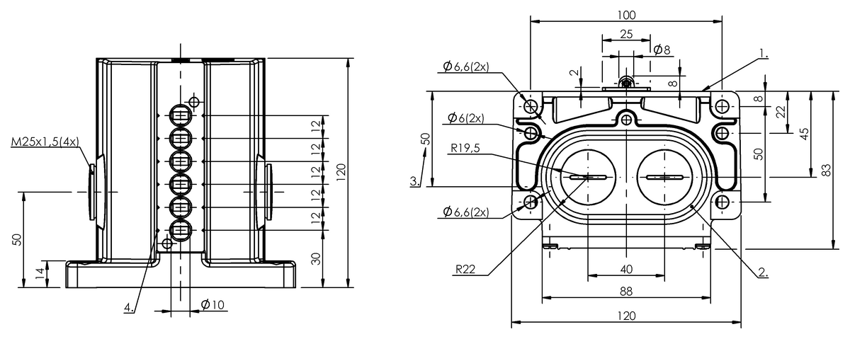 Interruttori di posizione meccanici multipli con punti di commutazione di sicurezza