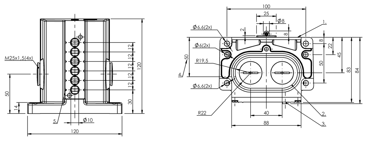 Interruttori di posizione meccanici multipli con punti di commutazione di sicurezza