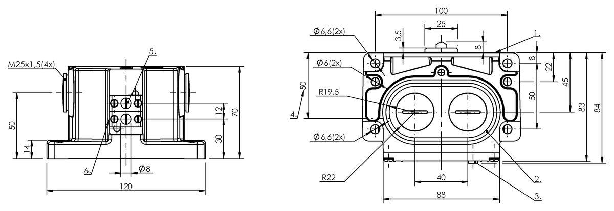 Mechanical multiple position limit switches with safety switch positions