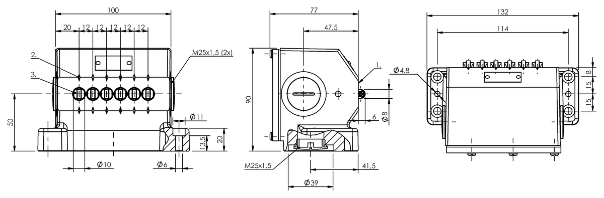 Interruttori di posizione meccanici multipli con punti di commutazione di sicurezza