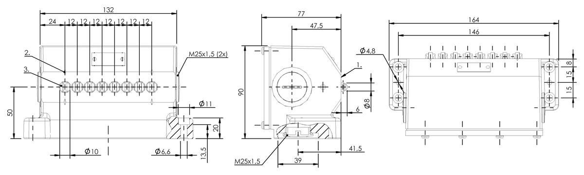 Emniyet sviç konumları bulunan mekanik çok konumlu limit sviçleri