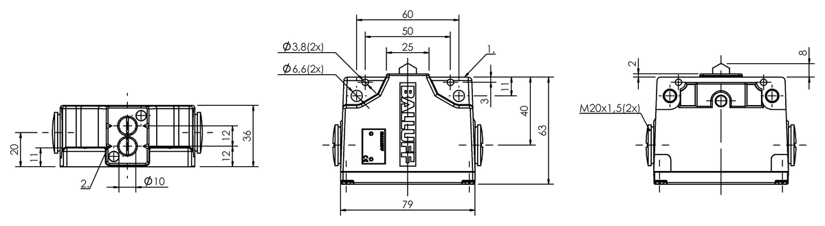 Mechanical multiple position limit switches with safety switch positions