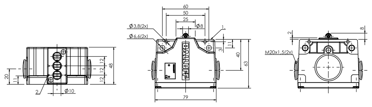 Interrupteurs de position multipistes mécaniques avec éléments de sortie de sécurité