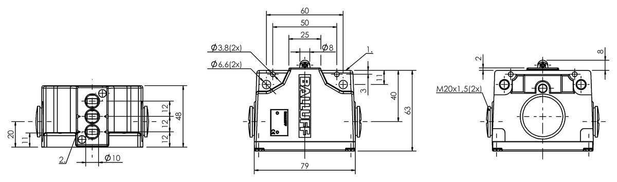 Mechanical multiple position limit switches with safety switch positions