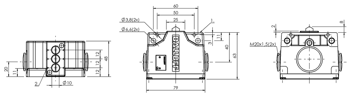 Mechanical multiple position limit switches with safety switch positions