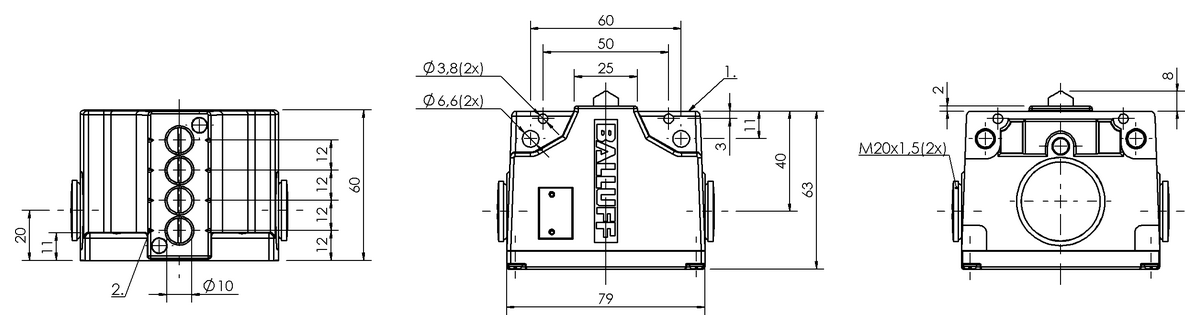 Mechanical multiple position limit switches with safety switch positions