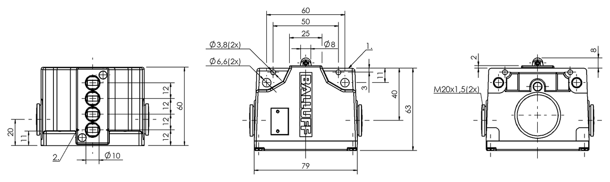Mechanical multiple position limit switches with safety switch positions