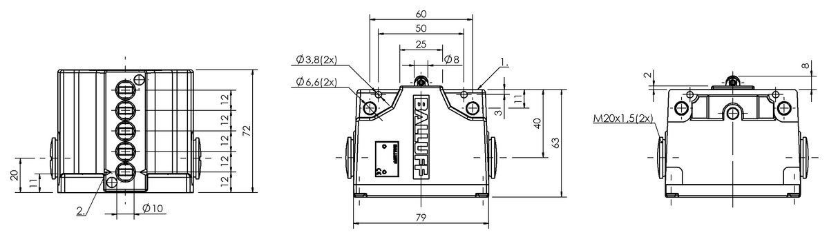 Mechanical multiple position limit switches with safety switch positions