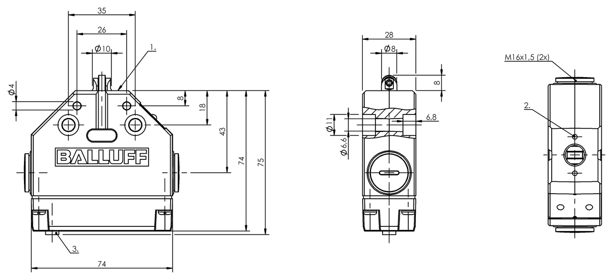 Mechanische Einzelpositionsschalter mit Sicherheitsschaltstellen