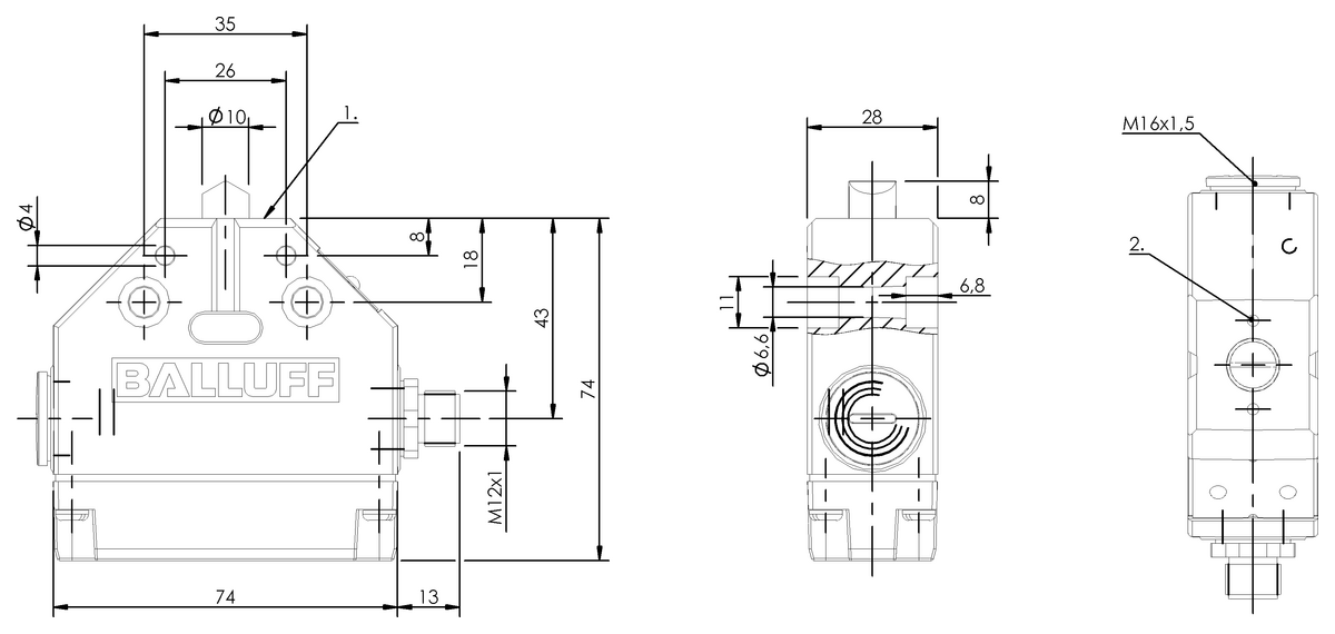 Finales de carrera individuales mecánicos con puntos de conmutación de seguridad